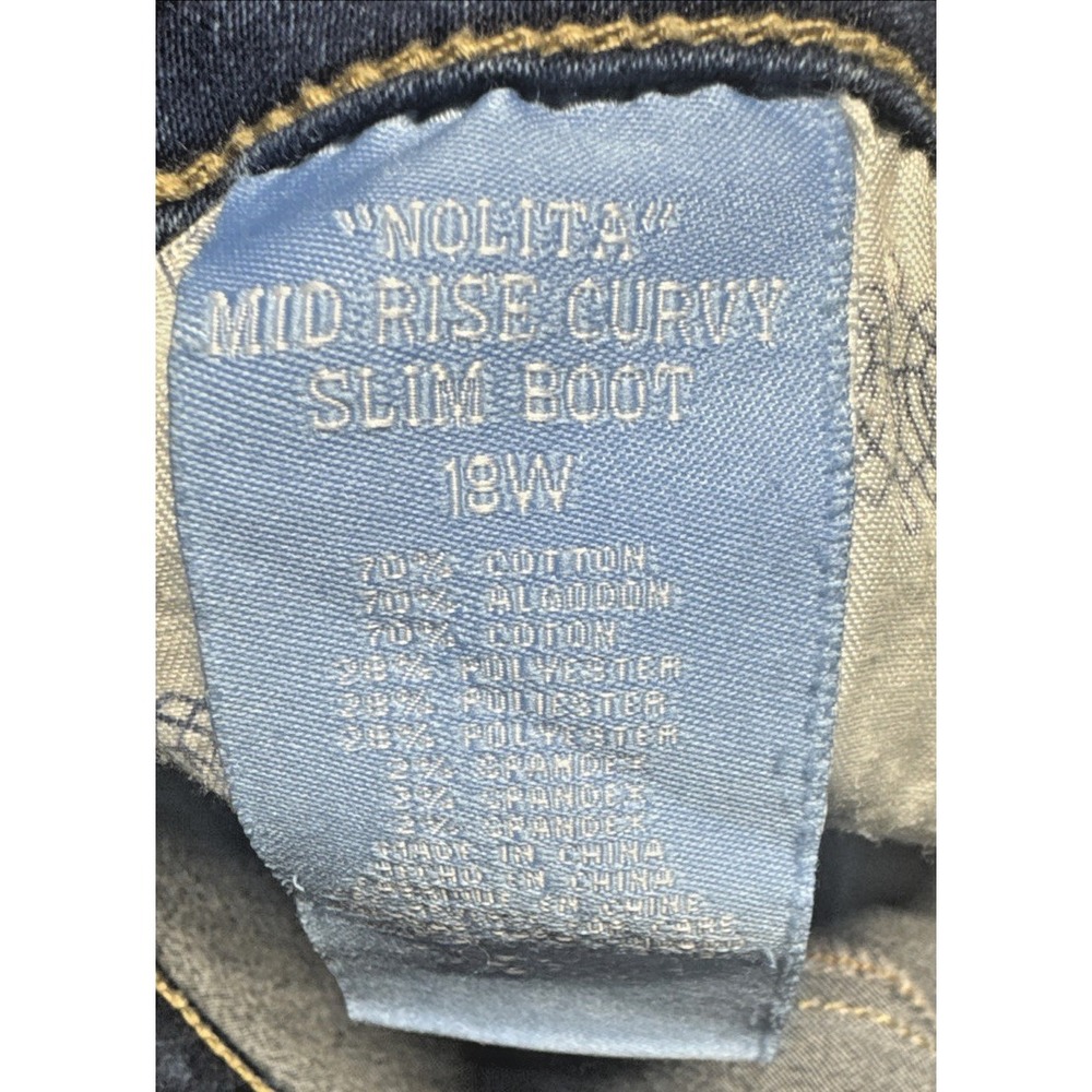 Hydraulic Nolita Womens 18 Jeans Mid Rise Curvy Slim Boot Western Denim blue - Picture 6 of 7